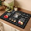 1Pcs Coffee Rubber Drying Mat With Retro Coffee Tableware For Coffee Shop Kitchen Carpet Tableware Durable Diatom Mud Table Mat Pet Coffeeware Mat