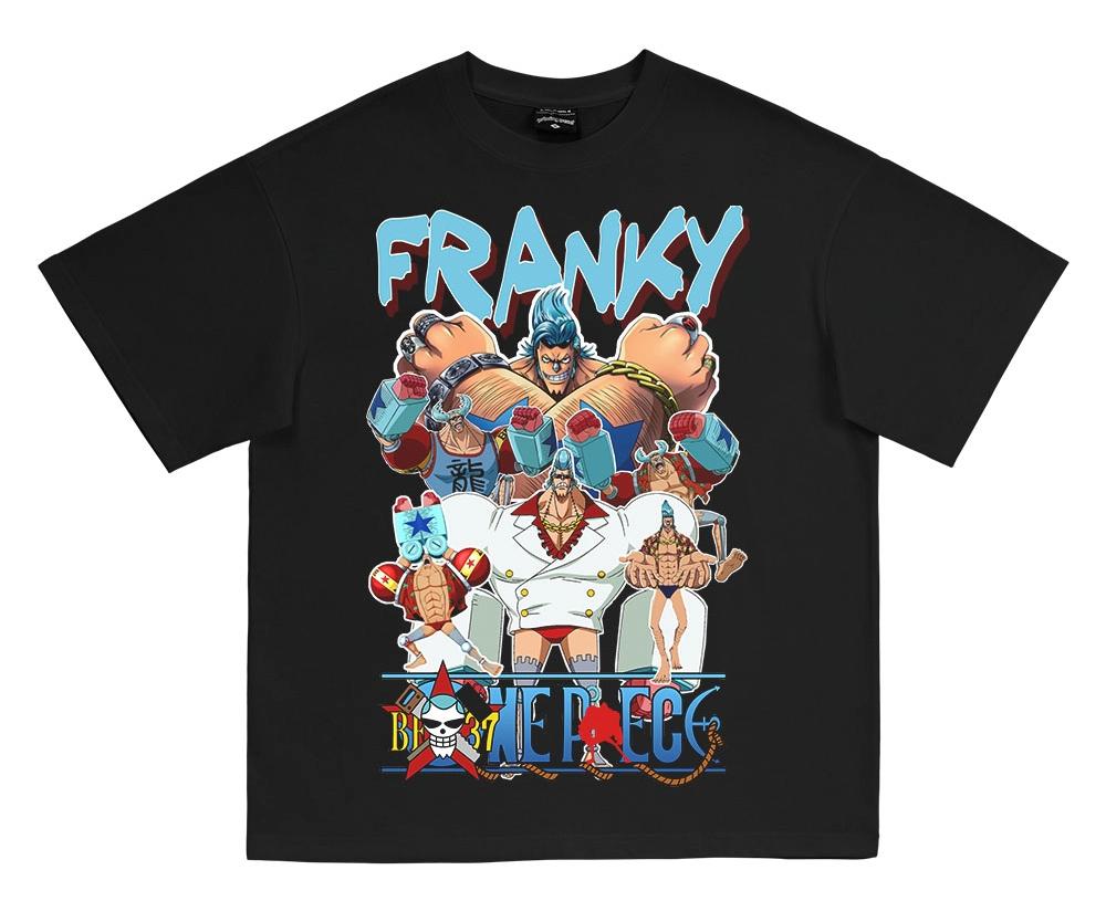 ONE PIECE Short Sleeve Luffy T-Shirt Heavy American Neckline Crew Neck Anime Men and Women