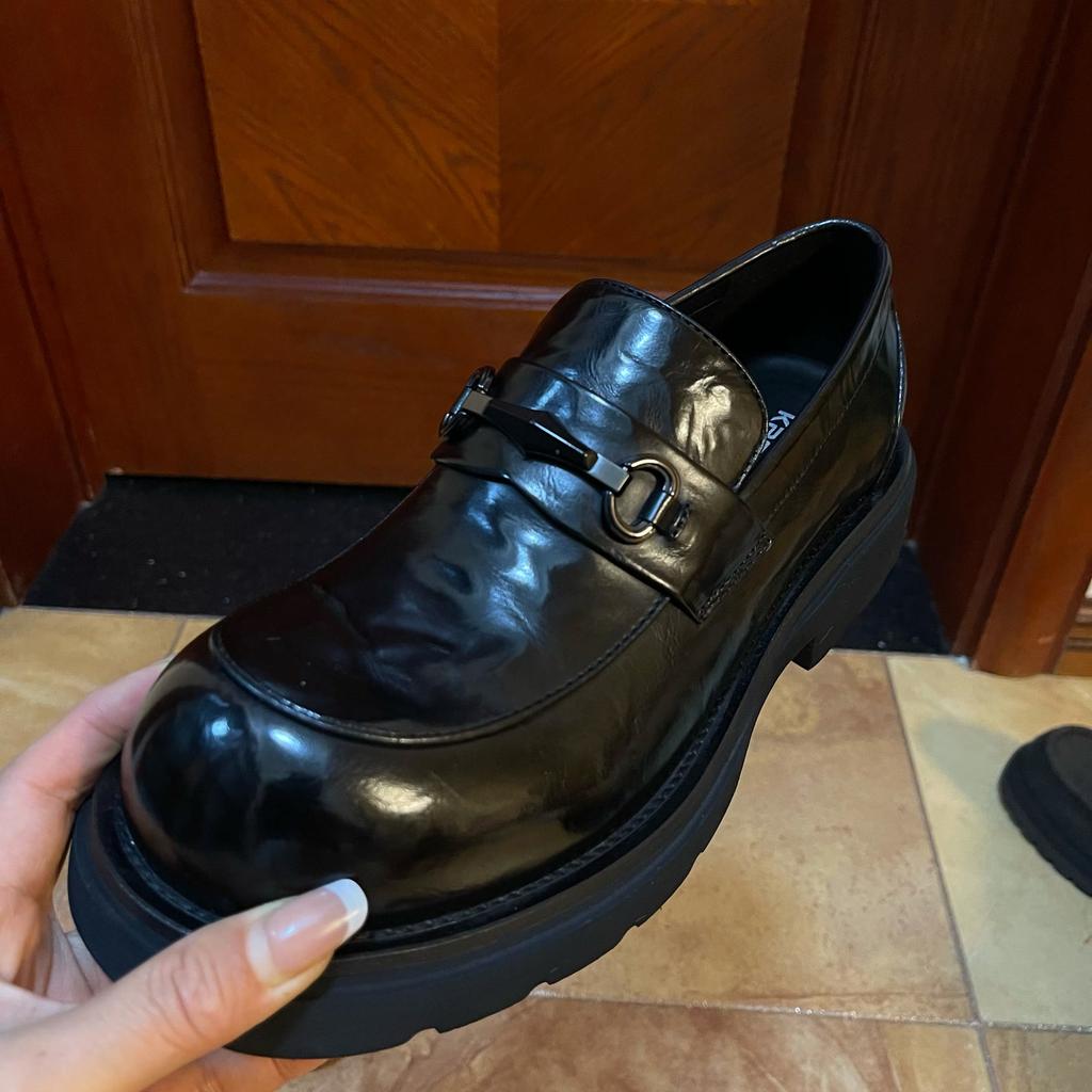 Fashion  Luxury Men Business Casual Shoes Genuine Leather Slip-On Loafers Round Toe Height Increasing Brand Office Footwear