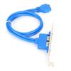 Double USB Baffle Cable Motherboard 19 Pin To Dual Port A Female Extension Rear Panel BracketBlue