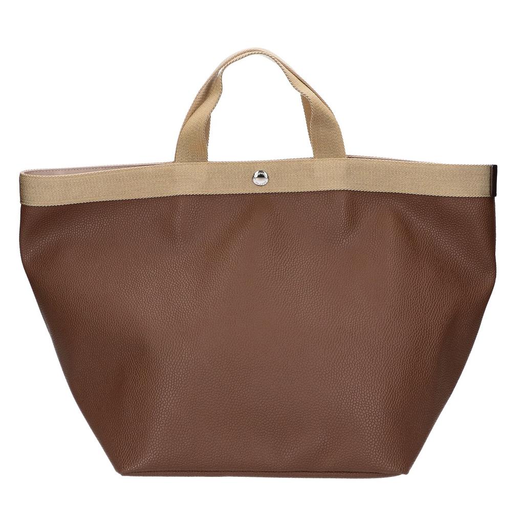 Herve Chapelier [Beautiful] 725 Gold Plated Luxe Boat Shape Tote Bag L Taupe / GoldUsed