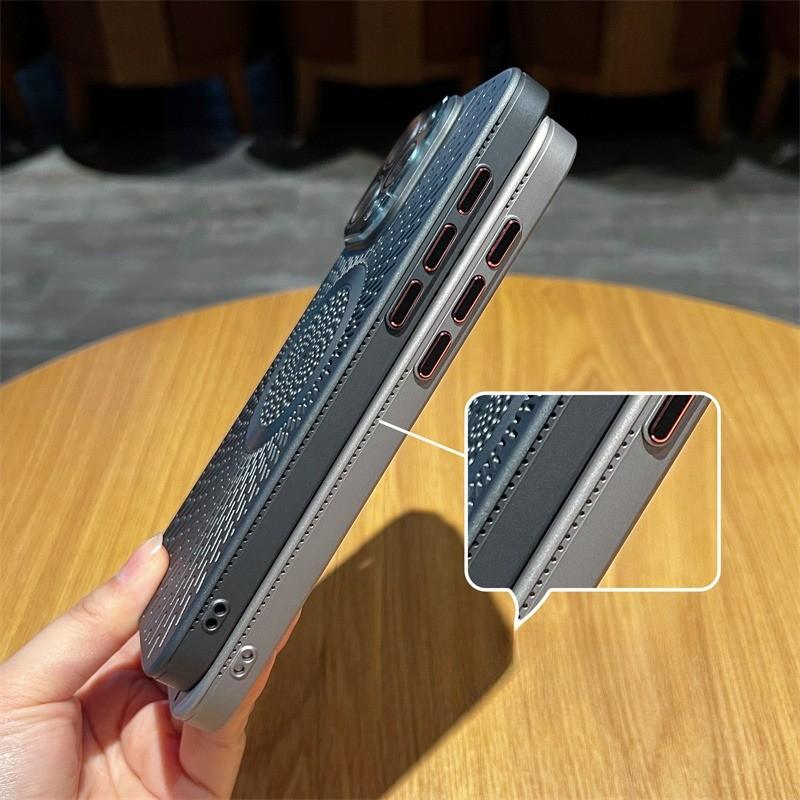 Ultra Slim Heat Breathable Phone Case For iPhone 16 Pro Max Plus 14 13 12 15 Pro Max For Magsafe Magnetic Wireless Charger Cover