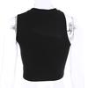 Lato bez rękawów seksowne kobiety dziewczęta letnia kamizelka Crop Top koszula bluzka Casual Slim czarne zbiorniki Hot