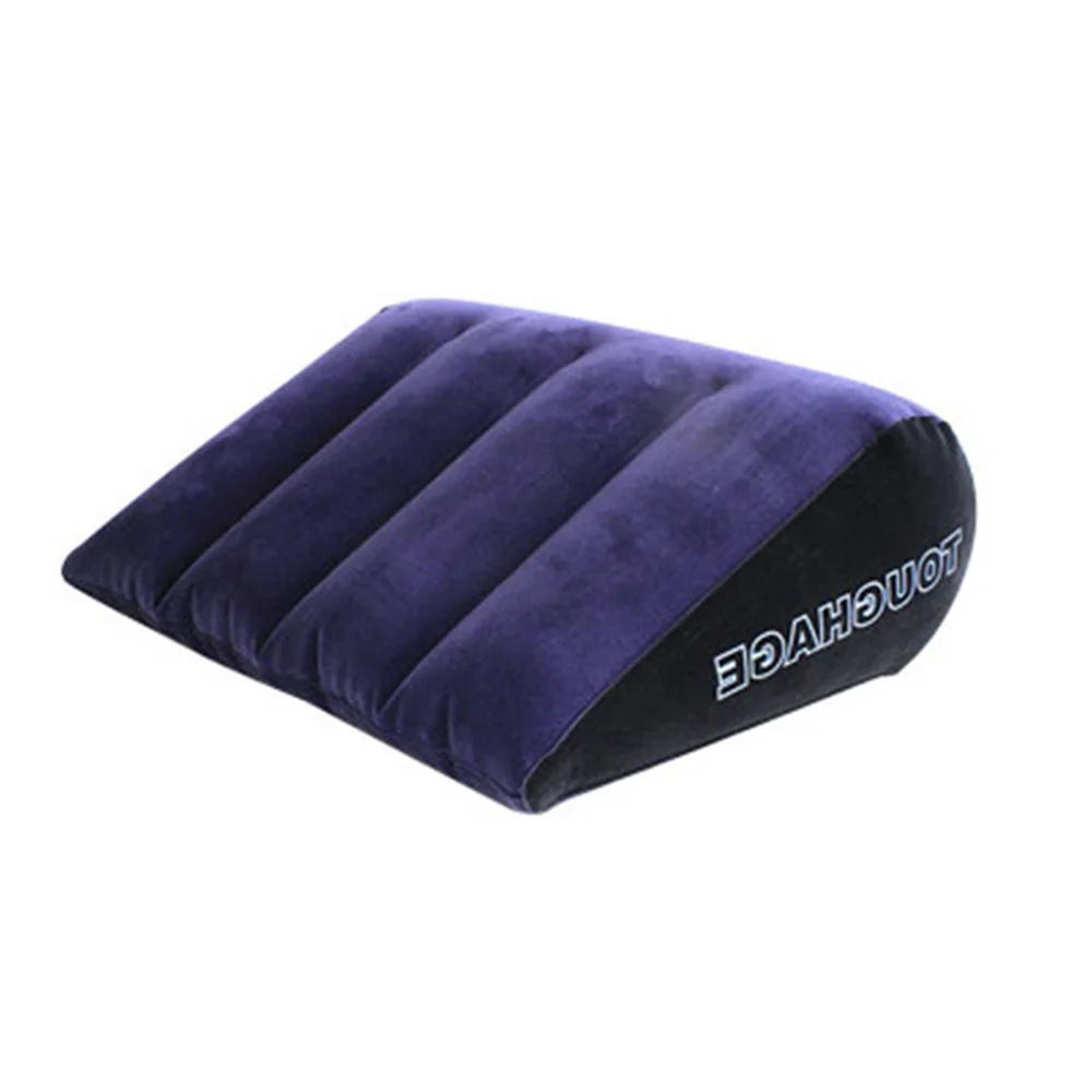 Inflatable Wedge Pillow Love Positions Support Cushione Foldable PVC Flocking Sofa Pillow Adult Games Sex Toy For Couples Female