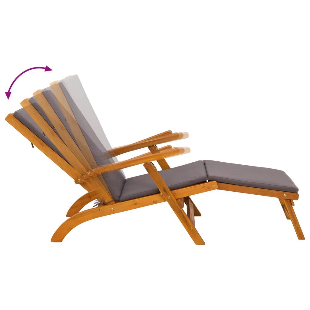 Adjustable and Foldable Sun Lounger 2 Pcs Grey Brown
