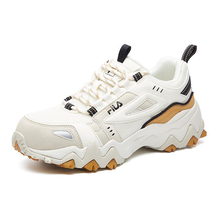 Fila Fellow Mesh Fabric Sports Comfortable Shock Absorption Wear-Resistant Breathable Low-Top Casual Shoes Women Sneaker White Yellow F12W041112FSY