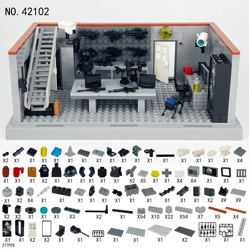 MOC Military Weapons Strategic Firearms Warehouse Army Soldiers Mini Action Figures Block Bricks Accessories Building Block Toys  Playsets Sets