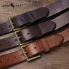 Handmade, Widened and Thickened Top-grain Cowhide Men's Leather Belt, American Retro Style, Pin Buckle Belt