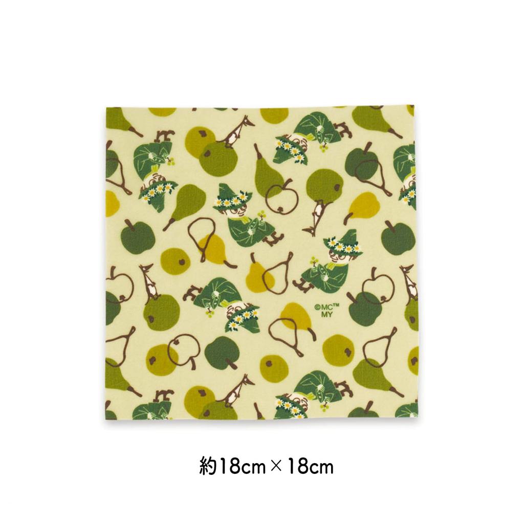 Miyamoto Towel Miyamoto Beeswax Snufkin Made In 18 X 18 Product 05954 Wrap, Moomin, & Pear, Small, Japan, Green, Approx. Cm, Code