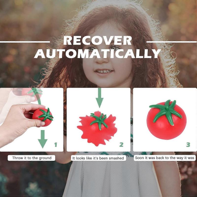 3PCS,Tomatoes Squishy Imitation Tomatoes Stress Relieve Tomato Vent Water Ball TPR Materials Most Interesting Play Tricks Relieve Pressure Soft and Co