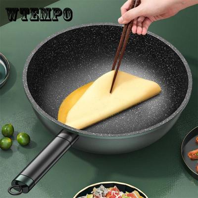 Wok Maifan Stone Pan Non-stick Pan Household Wok Induction Cooker Smokeless Dormitory Dual-use Cookware