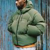 Mens Winter Hooded Puffer Jacket Solid Color Streetwear Warm Thick Cotton Coat