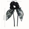 2Pcs Elegant Hair Tie with Bow, Ink Painting Design High Elasticity Hair Ring, Fashionable Band Headband for Women