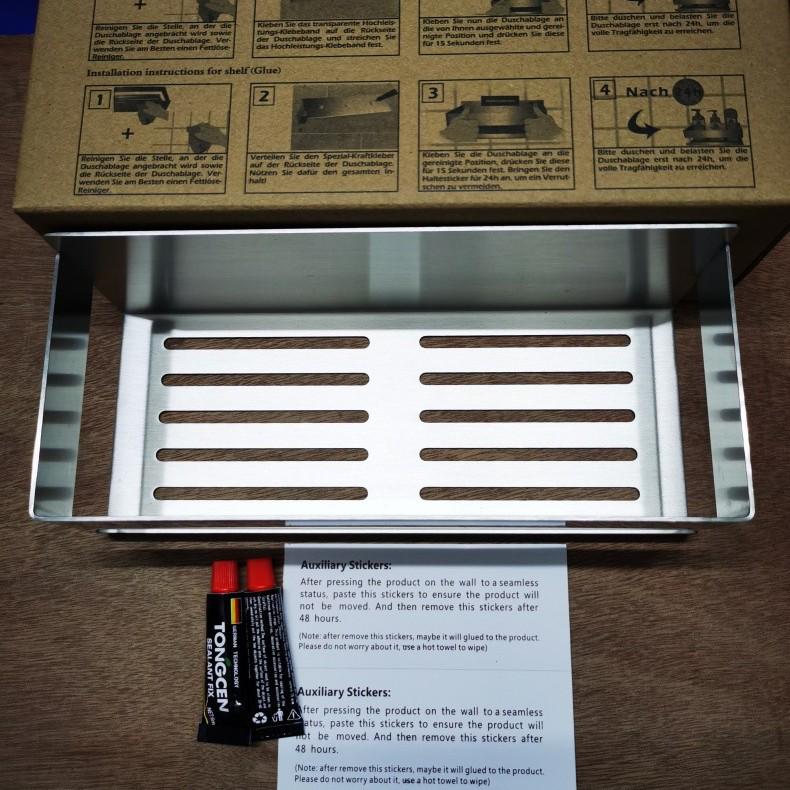 Moisture-Resistant, Anti-Corrosion 304 Stainless Steel Nail-Free Bathroom Shelf