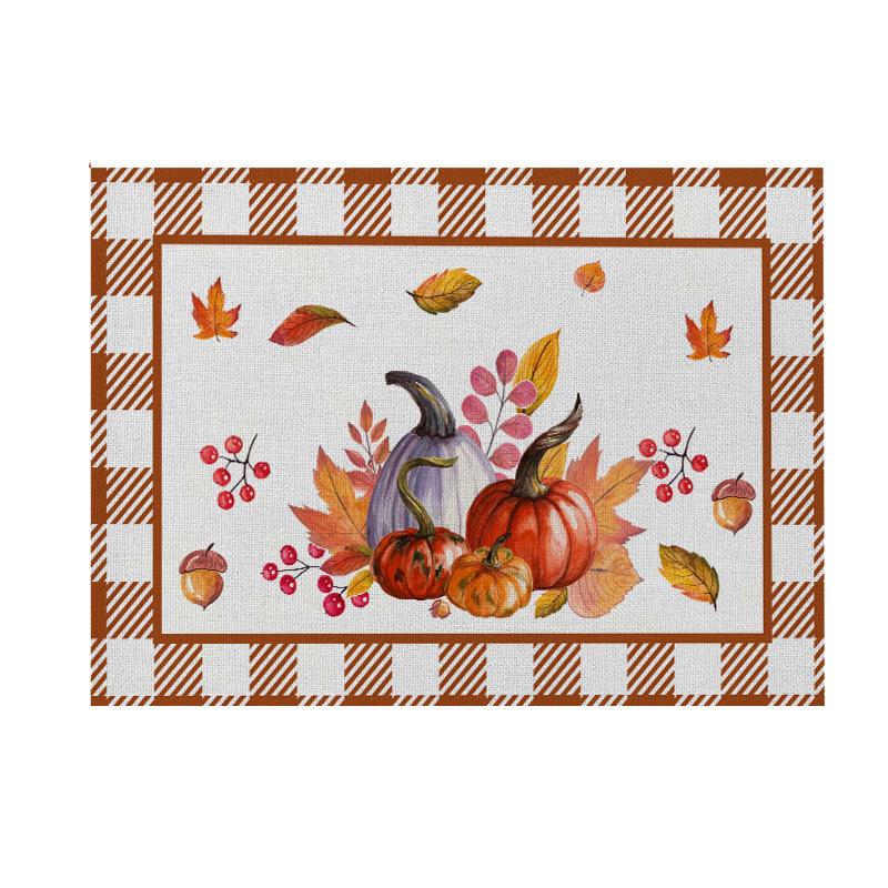 Thanksgiving Pumpkin & Maple Leaf Tabletop Placemat 
