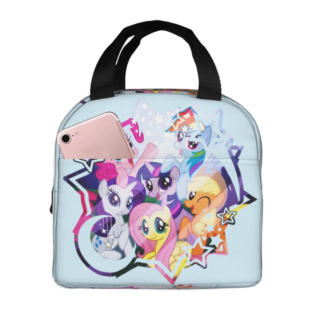 Custom Littles Ponyed Insulated Lunch Bag for Work School Twilight Sparkle Leakproof Thermal Cooler Lunch Box Men Women