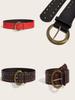 Punk Style Rivet Leather Belt With Alloy Buckle For Casual Fashion Accessories