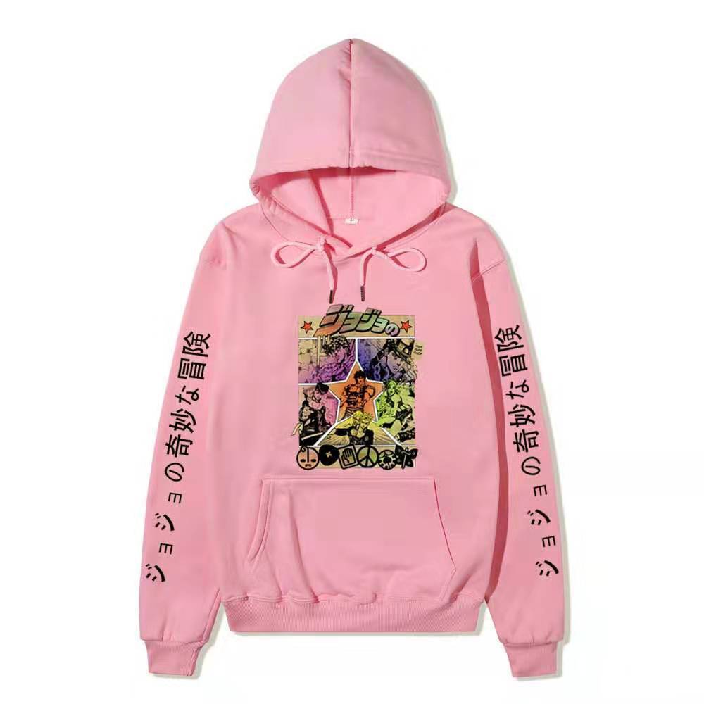 JoJo Bizarre Adventure Hoodie Unisex Fleece Sweatshirt Color Manga Print Autumn Winter Pullover