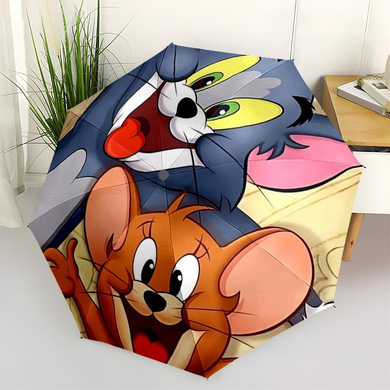 

1pc Tom and Jerry Automatic Open/Close Umbrella - 8-Rib Stability - All-Season Everyday & Formal Use yy251022010