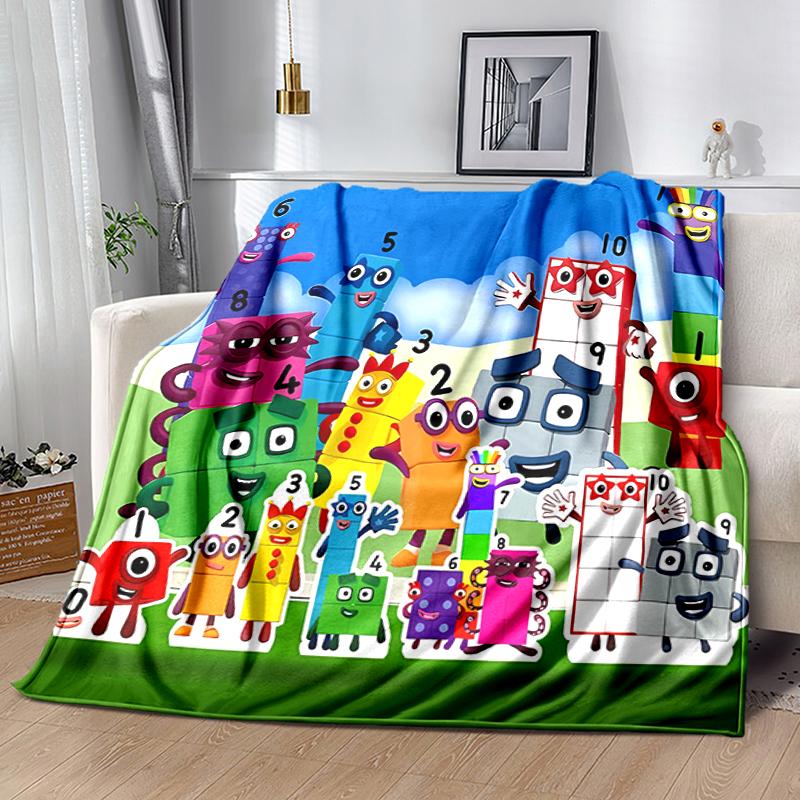 1pc Blanket Numberblocks3 Print Design, Lightweight Blanket for Sofa, Bed- Soft &Warm, Gift for All Seasons like Christmas, Halloween