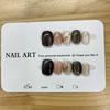 New Year Cat Eye Short Wearable Nail Stickers - High-End, Pure Handmade, and Removable, Popular Winter Whitening Design