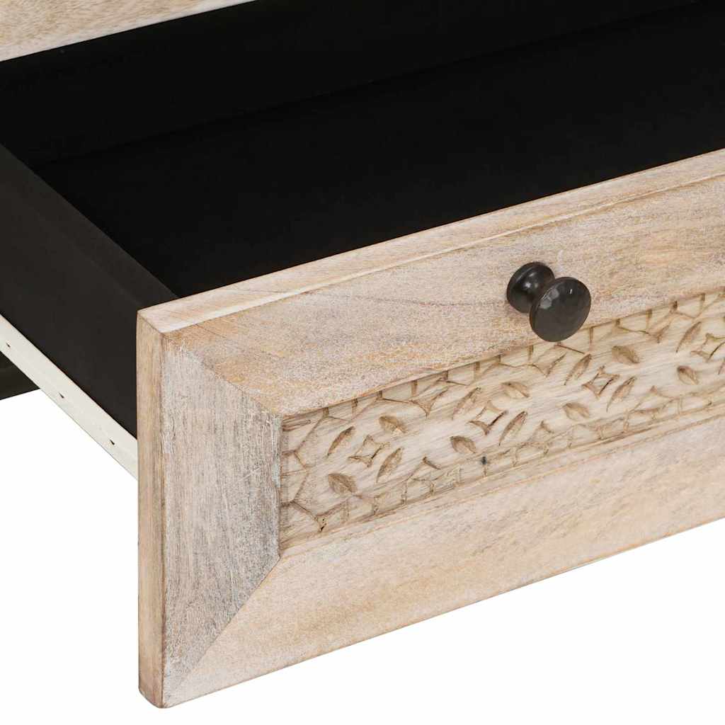 Highboard White 60 x 33 x 100 cm Solid Mango Wood