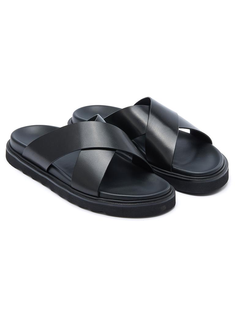 Moda Nuove Eleganti Pantofole Antiscivolo da Uomo in Vera Pelle Tomaia in Pelle di Vacchetta di Alta Qualità Morbide Comode Traspiranti Sandali Scarpe da Uomo per Uso Quotidiano