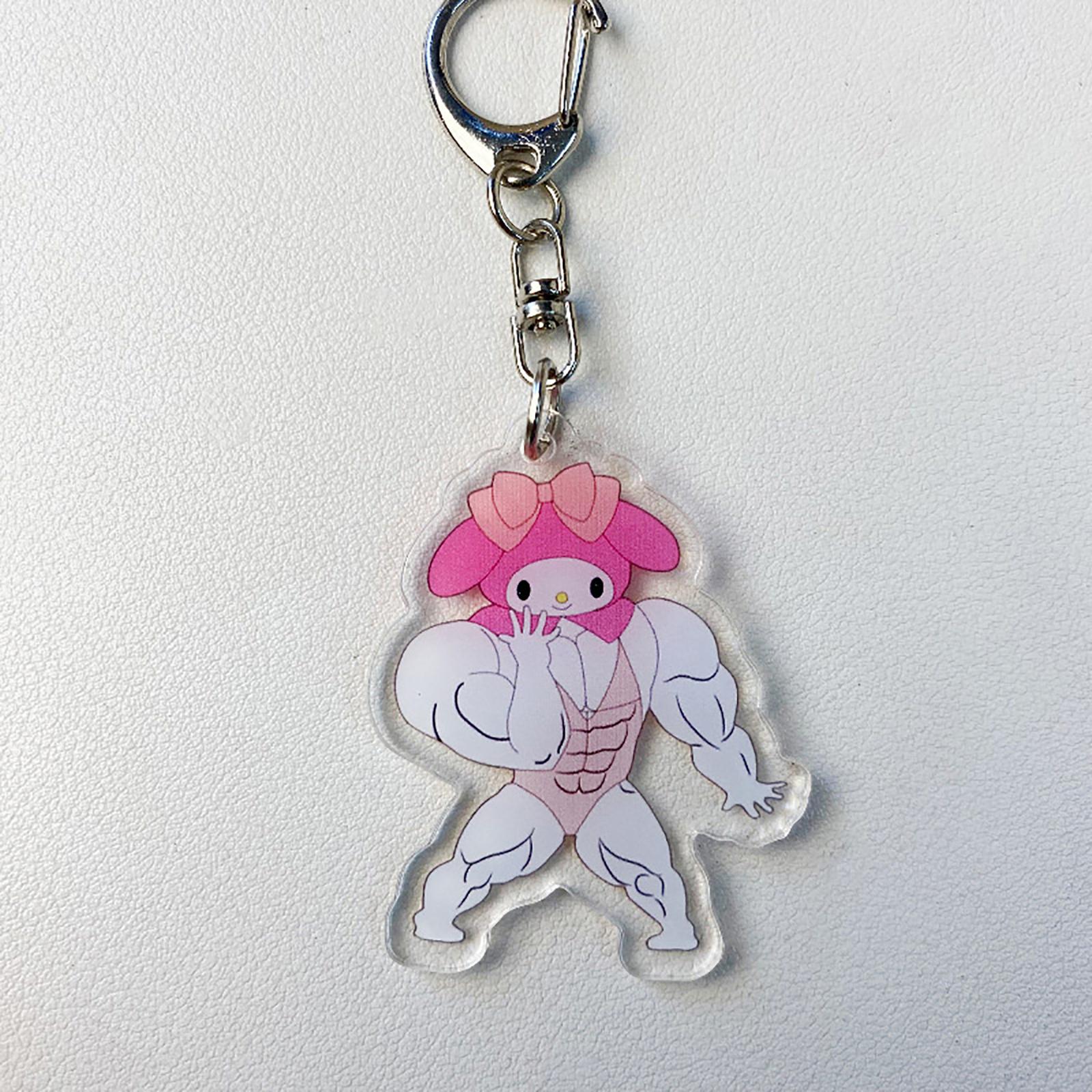 

Забавный брелок Sanrio с мышцами Аниме Хелло Китти Кавайный брелок Фитнес Мачо Моя Мелоди Рюкзак для девочек Парный кулон Игрушка Подарок