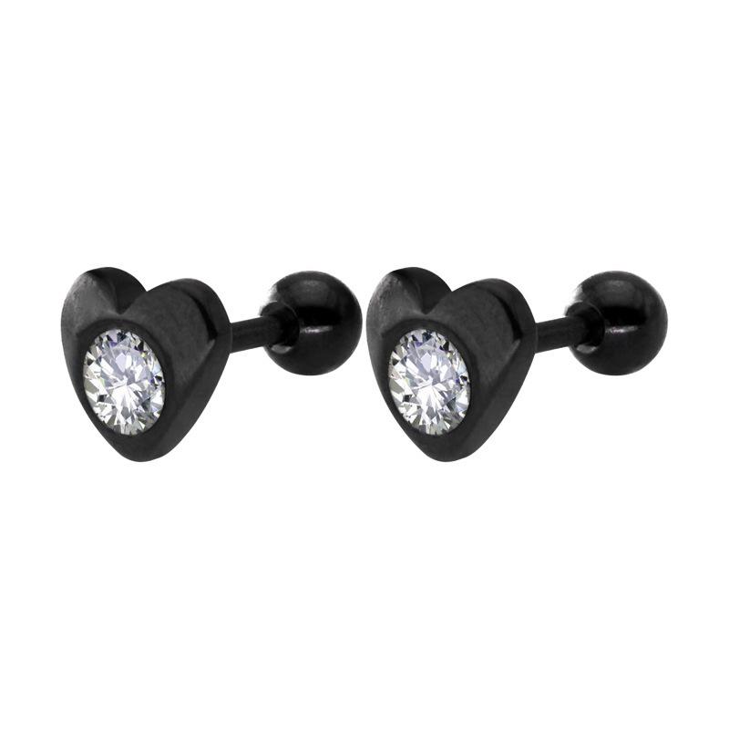 Minimalistische japanische & koreanische Stern Titanstahl Zirkon Ohrstecker für Knorpelpiercing