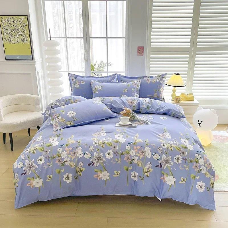 Romantic Peony Floral Duvet Cover Set Reversible Shabby Flower Comforter Cover with 2 Pillowcase Vintage Farmhouse Bedding Set
