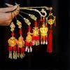 Chinese Rabbit Lantern Hair Pin Clips Hair Sticks LED Light Hair Accessories for Women Kids Retro Lotus Flower Tassel Headpieces