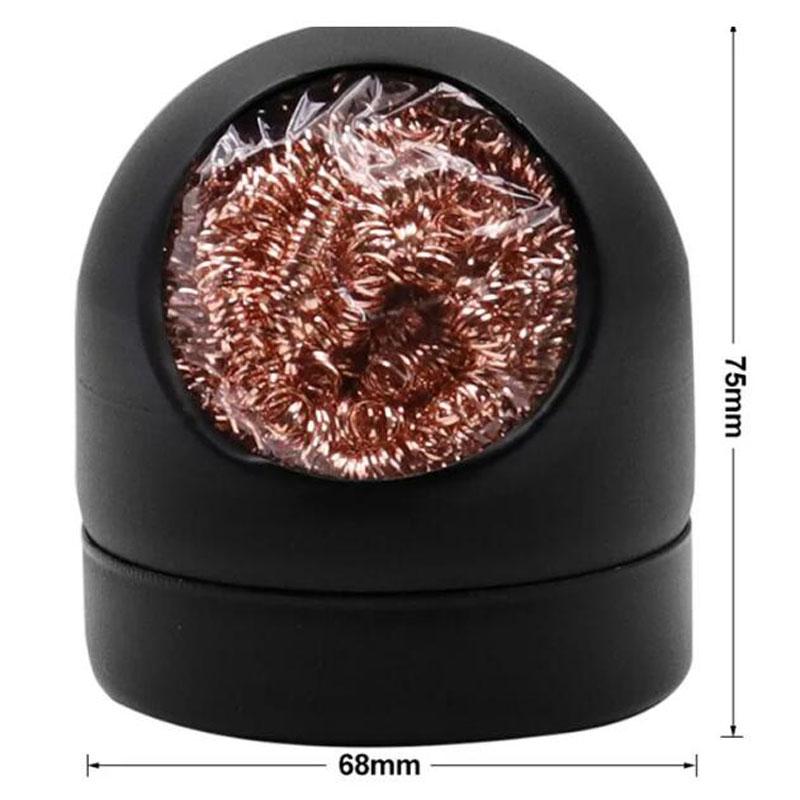 

Сварочные принадлежности Очиститель жала паяльника Медный шарик с губкой и держателем Черный/золотой инструмент для удаления припоя Type 2