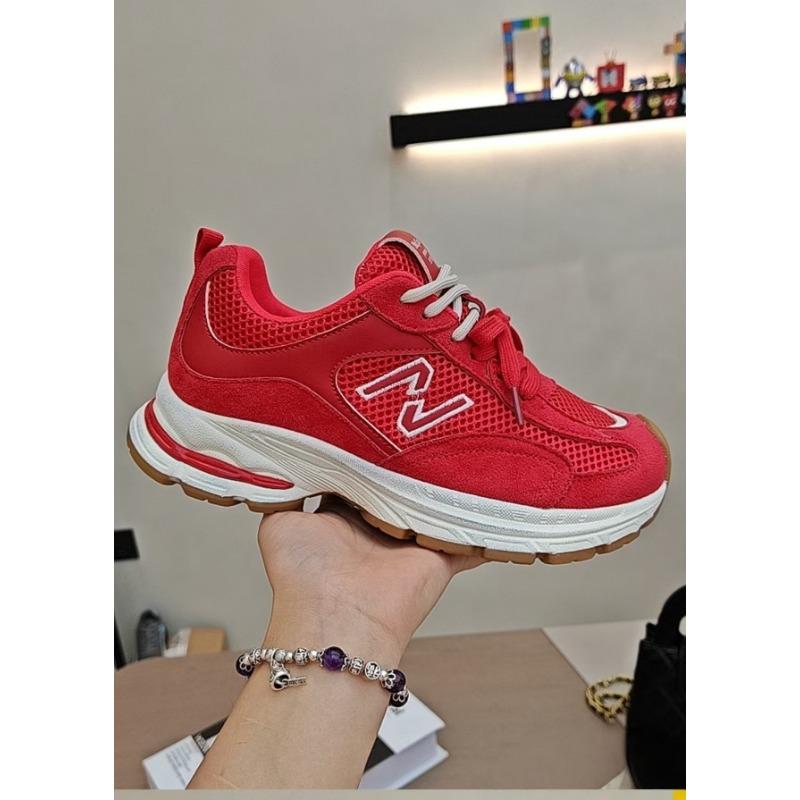 

Платформенные сетчатые туфли женские осенние новые ретро легкие кроссовки, увеличивающие рост 40 красный