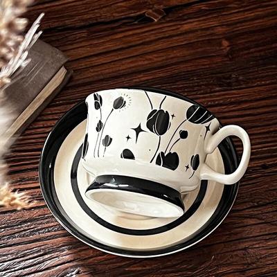 OLOEY Finnish Vintage Hand-Painted Ceramic Coffee Cup Set