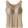 2024 Autumn/Winter Seamless Mulberry Silk Women's Warm Vest with Built-in Bra Pads: Inner/Outer Wear