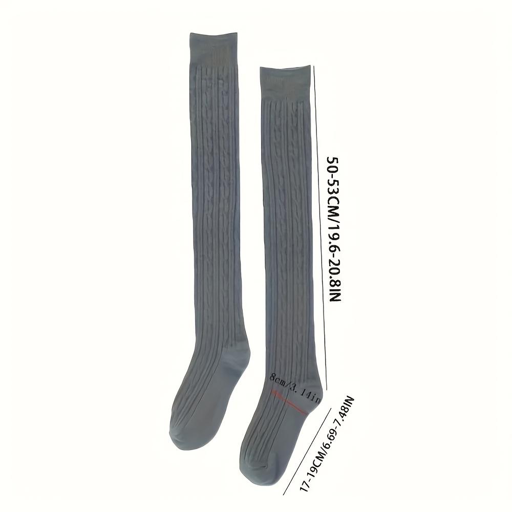 High Quality3 Pairs Women's Thick and Comfortable Knee-high Knitted Socks - Warm and Fashionable College Style, Essential for Cold Weather - For