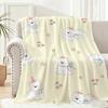 Puppy ins cute Throw Lightweight 240g Flannel Blanket Soft Skin-friendly for Summer Cooling