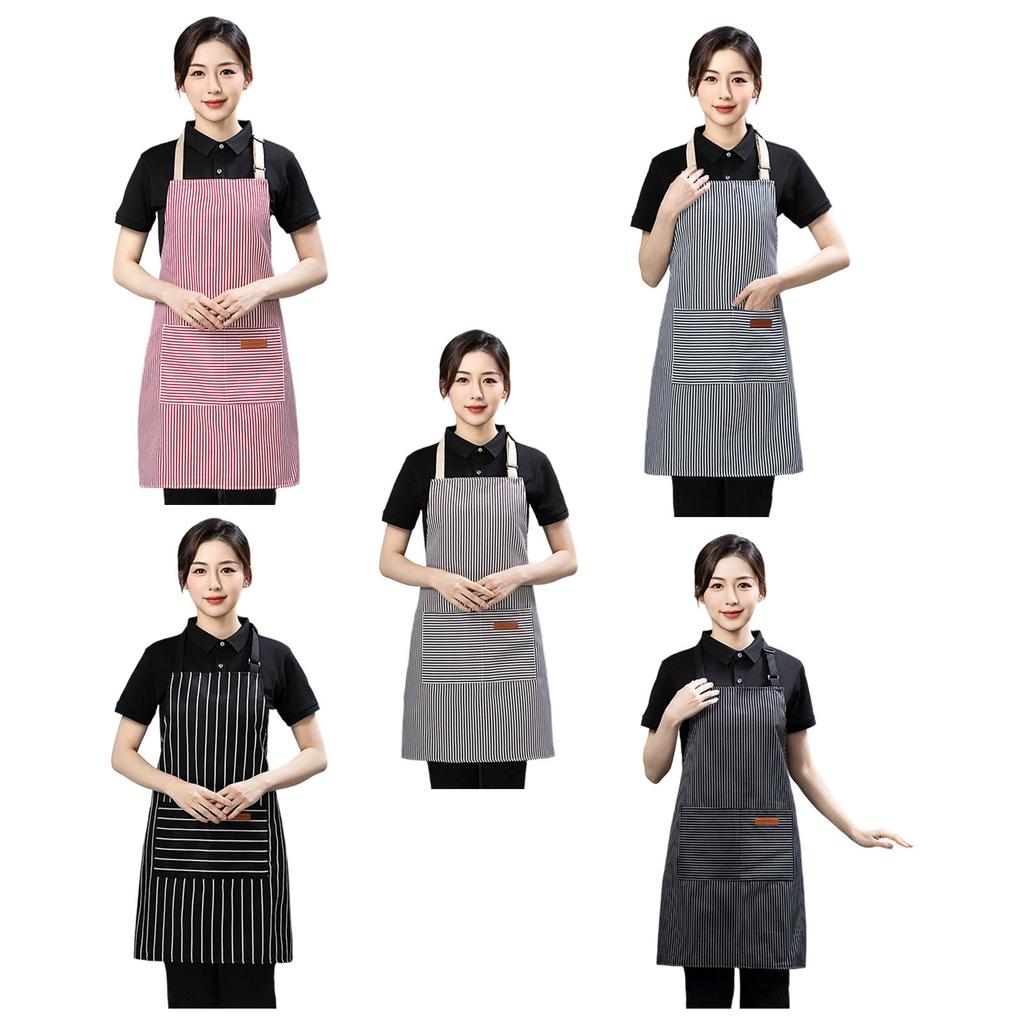 Striped Kitchen Apron With Adjustable Straps Stainproof Cooking Apron For Professional Chefs And Home Cooks Clean Work