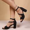 Ladies Shoes 2026 High Quality Open Toe Women's Sandals Fashion Zip Office and Career Summer Plus Size Solid Heeled Sandals