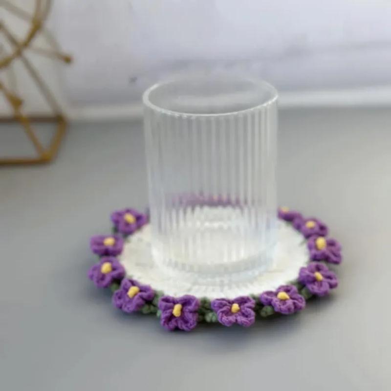 Crochet Coaster Lily Of The Valley Flower Coaster Crochet Flower Placemat Bouquet Cup Pad Coffee Mug Cup Mat Mother'S Day Gift