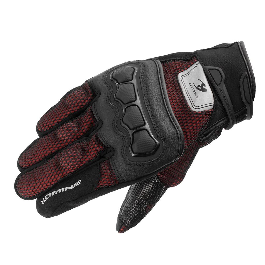 Komine GK-2153 Protective 3D Mesh Gloves for Motorcycles Red 3XL