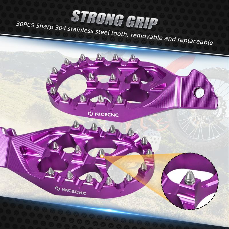 NICECNC For Surron Light Bee X S L1E Electric Dirt Bike Enlarged Aluminum Foot Pegs Footrest Footpegs For Segway X160 X260 2025