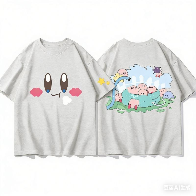Youngsters' Summer Fashion Casual T-Shirt with Cute Duck Print, Comfortable Short Sleeve Crew Neck Tee for Boys and Girls