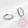 925 Sterling Silver Jewelry Zircon Crystal Round Circle Hoop Earrings for Women Wedding Party Jewelry For Girls Friend Gift