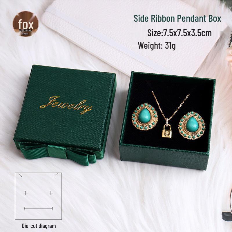 Jewelry Gift Box with Ribbon Bow - Ring, Necklace, Ornament Storage