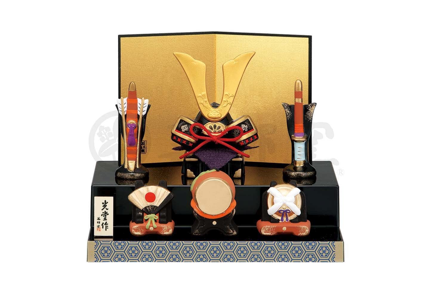 

Yakusigama Nishiki-sai Tiered Display Helmet [5656] Perfect for festivals, auspicious celebrations, and interior décor