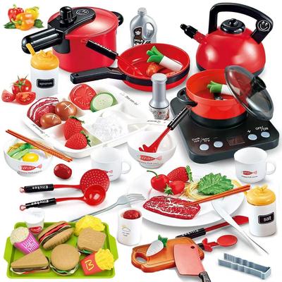 La Gacela Play House Kitchen 62 Piece Play House Pot Real Cutting Pretend Birthday Gift Set, Brinquedos, Brinquedos, Conjunto, Conjunto, Ingredientes, Brincar, Brincar,