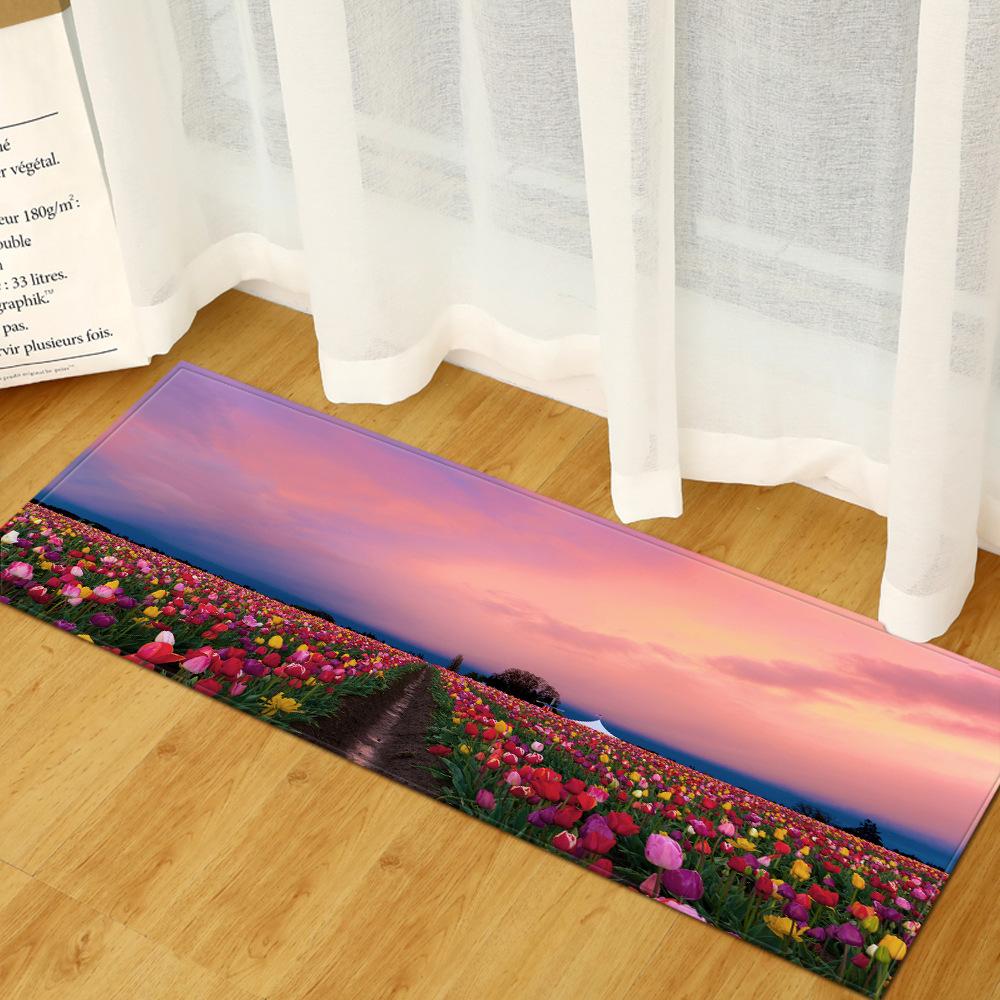 3D Digital Printing Bathroom Non-Slip Door Mat Kitchen Absorbent Strip Bedroom Floor Mat Yoga Mat Living Room Carpet