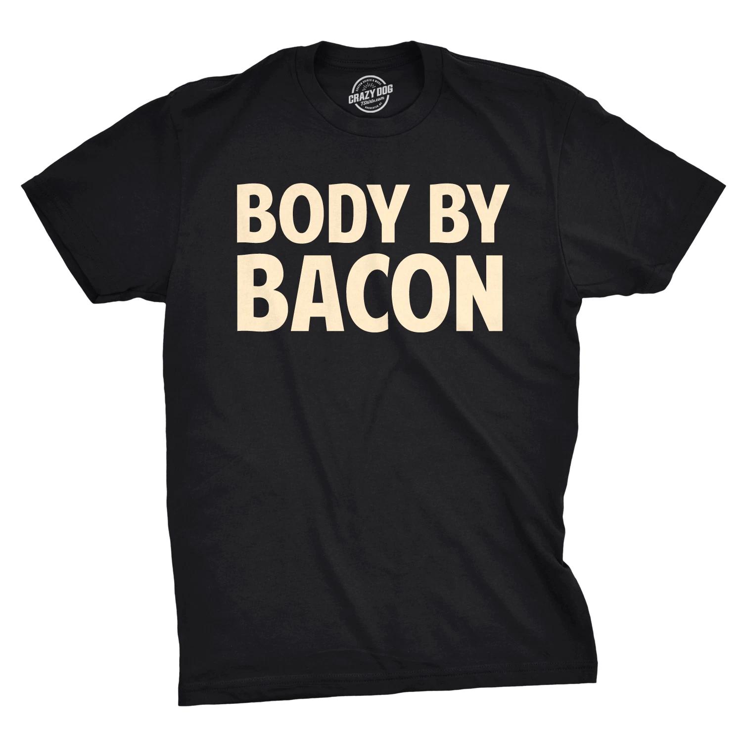 Mens Body By Bacon T Shirt Funny Bacon Eating Shirt Lover Gift for Dad Grilling XL