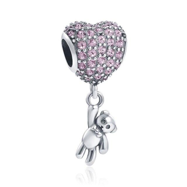 Nouveau 925 En Argent Sterling Rose Fille Garçon Rose Étincelle Entretoise Clip Charme À Perles Original De Mode Bracelet Bijoux À Bricoler Soi-Même Pour Les Femmes
